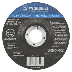 Disco Para Cortar Metal 4-1/2X 1/16" X 7/8" Westinghouse