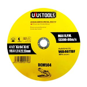 DISCO CORTA METAL 115MM UYU(4-1/2"X3/64"X7/8")