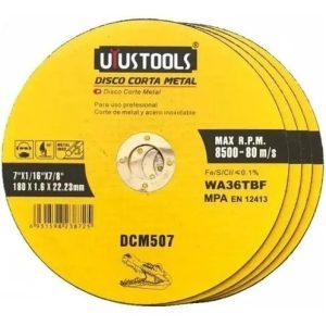DISCO CORTA METAL 180MMx1.6x22.2 UYU(7"X1/16"X7/8")